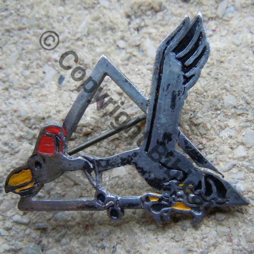 592 GAO.592 RAYACK  Fab Levant Eping bascule arretoir rond Dos strie  Poincon 900 ARGENT MASSIF Peint Src.lapetitebrocdechacha 2440EurInv 